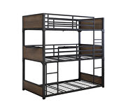 Matte black metal finish triple twin bunk bed by Coaster additional picture 6