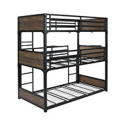 Matte black metal finish triple twin bunk bed by Coaster additional picture 7