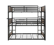 Matte black metal finish triple twin bunk bed by Coaster additional picture 9