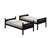 Black wood finish twin/twin bunk bed by Coaster additional picture 2