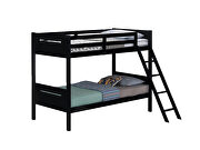 Black wood finish twin/twin bunk bed by Coaster additional picture 3