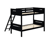 Black wood finish twin/twin bunk bed by Coaster additional picture 4