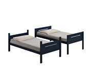 Blue wood finish twin/twin bunk bed by Coaster additional picture 2