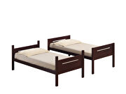 Espresso wood finish twin/twin bunk bed by Coaster additional picture 2