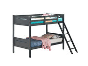 Gray wood finish twin/twin bunk bed by Coaster additional picture 3