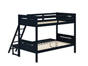 Blue wood finish twin/full bunk bed by Coaster additional picture 3