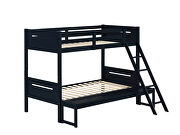 Blue wood finish twin/full bunk bed by Coaster additional picture 4