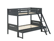 Gray wood finish twin/full bunk bed by Coaster additional picture 4