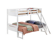 White wood finish twin/full bunk bed by Coaster additional picture 2