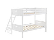 White wood finish twin/full bunk bed by Coaster additional picture 3