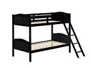 Black wood finish twin/twin bunk bed by Coaster additional picture 4