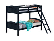 Blue wood finish twin/twin bunk bed by Coaster additional picture 3