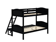 Black wood finish twin/full bunk bed by Coaster additional picture 2