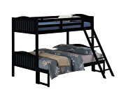 Black wood finish twin/full bunk bed by Coaster additional picture 4
