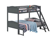 Gray wood finish twin/full bunk bed by Coaster additional picture 2