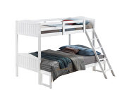 White wood finish twin/full bunk bed by Coaster additional picture 2