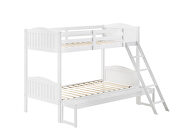White wood finish twin/full bunk bed by Coaster additional picture 4