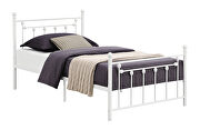 Matte white powder coated finish twin bed by Coaster additional picture 2