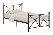 Matte black powder coated finish twin bed by Coaster additional picture 2