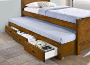 Twin bed w/ trundle in rustic honey wood finish by Coaster additional picture 3