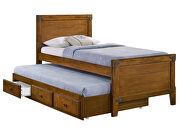 Twin bed w/ trundle in rustic honey wood finish by Coaster additional picture 4