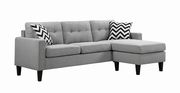 Reversible small apt size gray fabric sectional by Coaster additional picture 7