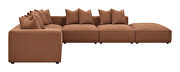 Woven fabric modular low profile 6pcs terracota sectional sofa by Coaster additional picture 8