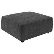 Upholstered square ottoman in dark charcoal fabric by Coaster additional picture 2