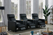 5 pc 3-seater home theater in black leatherette by Coaster additional picture 2