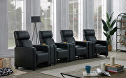 7 pc 4-seater home theater upholstered in black leatherette by Coaster additional picture 4