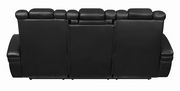 Stylish black power motion recliner sofa w/ led additional photo 4 of 11