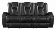Stylish black power motion recliner sofa w/ led additional photo 5 of 11