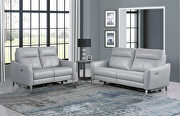 Light gray performance leatherette upholstery power sofa by Coaster additional picture 16