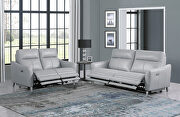 Light gray performance leatherette upholstery power sofa by Coaster additional picture 17
