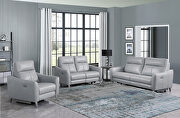 Light gray performance leatherette upholstery power sofa by Coaster additional picture 18