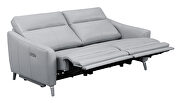Light gray performance leatherette upholstery power sofa by Coaster additional picture 4