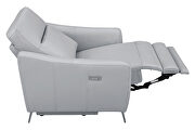 Light gray performance leatherette upholstery power recliner chair by Coaster additional picture 3