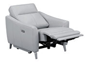 Light gray performance leatherette upholstery power recliner chair by Coaster additional picture 7