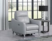 Light gray performance leatherette upholstery power recliner chair by Coaster additional picture 10