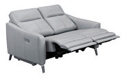 Light gray performance leatherette upholstery power loveseat by Coaster additional picture 2