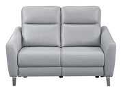 Light gray performance leatherette upholstery power loveseat by Coaster additional picture 3