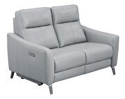 Light gray performance leatherette upholstery power loveseat by Coaster additional picture 8