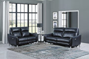 Blue finish performance leatherette upholstery power sofa by Coaster additional picture 17