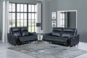 Blue finish performance leatherette upholstery power sofa by Coaster additional picture 18