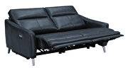 Blue finish performance leatherette upholstery power sofa by Coaster additional picture 4