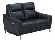 Blue finish performance leatherette upholstery power loveseat by Coaster additional picture 3