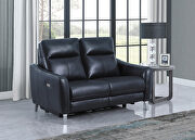 Blue finish performance leatherette upholstery power loveseat by Coaster additional picture 7