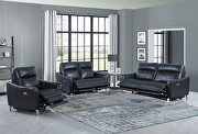 Blue finish performance leatherette upholstery power loveseat by Coaster additional picture 10