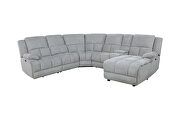 Six-piece modular power motion sectional upholstered in a gray performance-grade fabric by Coaster additional picture 3