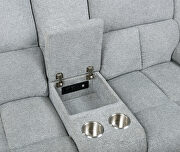 Power motion sofa upholstered in gray performance fabric additional photo 2 of 15